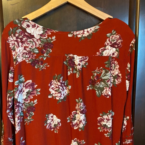 {Gilli} red floral tier boho mini dress - Picture 5 of 13